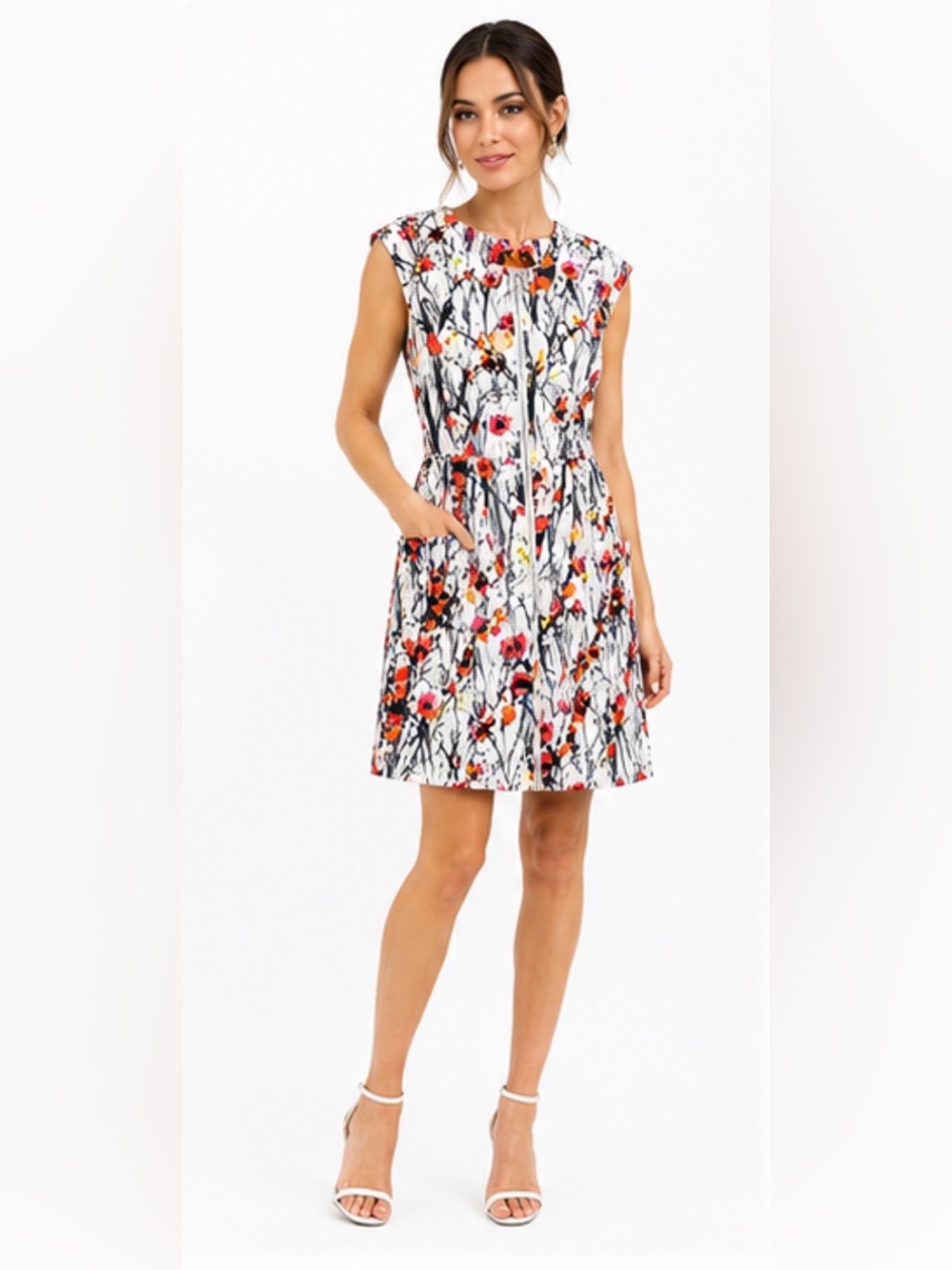 Alice’s Pig Zooey’s Zipper Floral Cotton Dress NWT US 2 UK 6